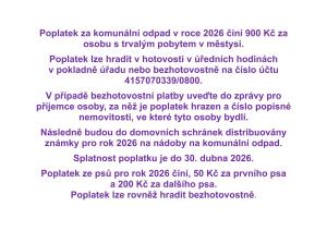 Informace o místních poplatcích